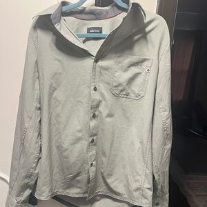 Marmot Light Gray Textured Shirt Small